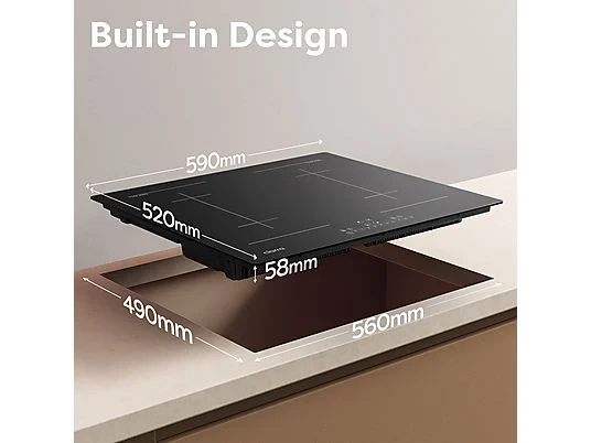 CIARRA CBBIH4BFF Induktionskochfeld (590 mm breit, 4 Kochfelder) – Bild 2