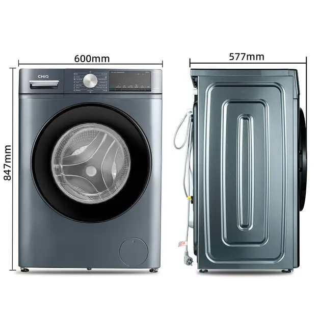 CHiQ Waschmaschine 10 kg, EEK A, BLDC-Motor 1400 U/min, 15 Programme, Dampfwäsche – Bild 2