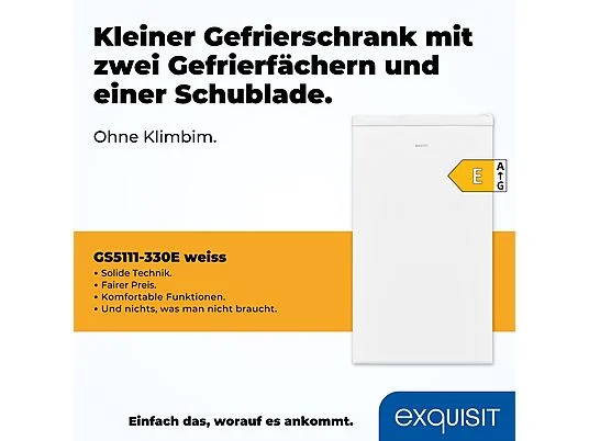 EXQUISIT GS5111-330E Gefrierschrank (E, 825 mm hoch) – Bild 2