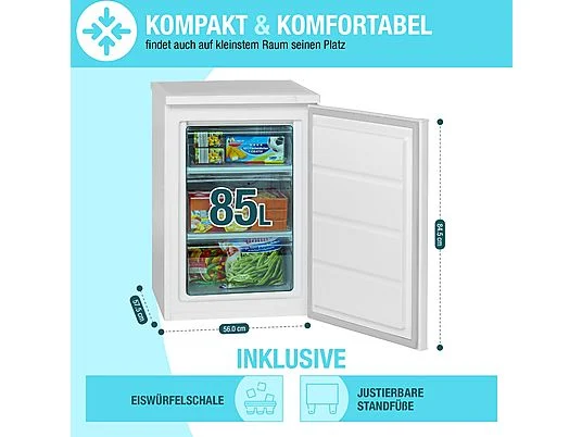 BOMANN GS 2186.1 WEISS 56CM 85L Gefrierschrank (E, 845 mm hoch) – Bild 3