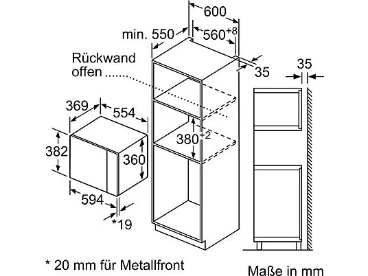 SIEMENS BE555LMB1, Mikrowelle (900 Watt, Grillfunktion) – Bild 6
