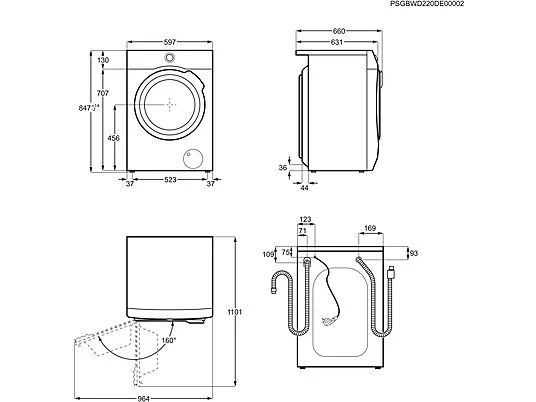 AEG LWR7S65690 Serie 7000 mit ProSteam®-Technologie Waschtrockner (9 kg / 5 kg, 1600 U/Min.) – Bild 9